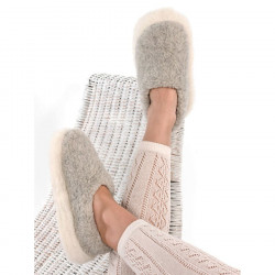 Chaussons Sibérian Laine Gris Clair Alwero