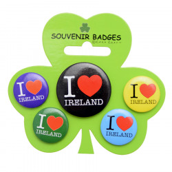 Set 5 Badges I Love Ireland